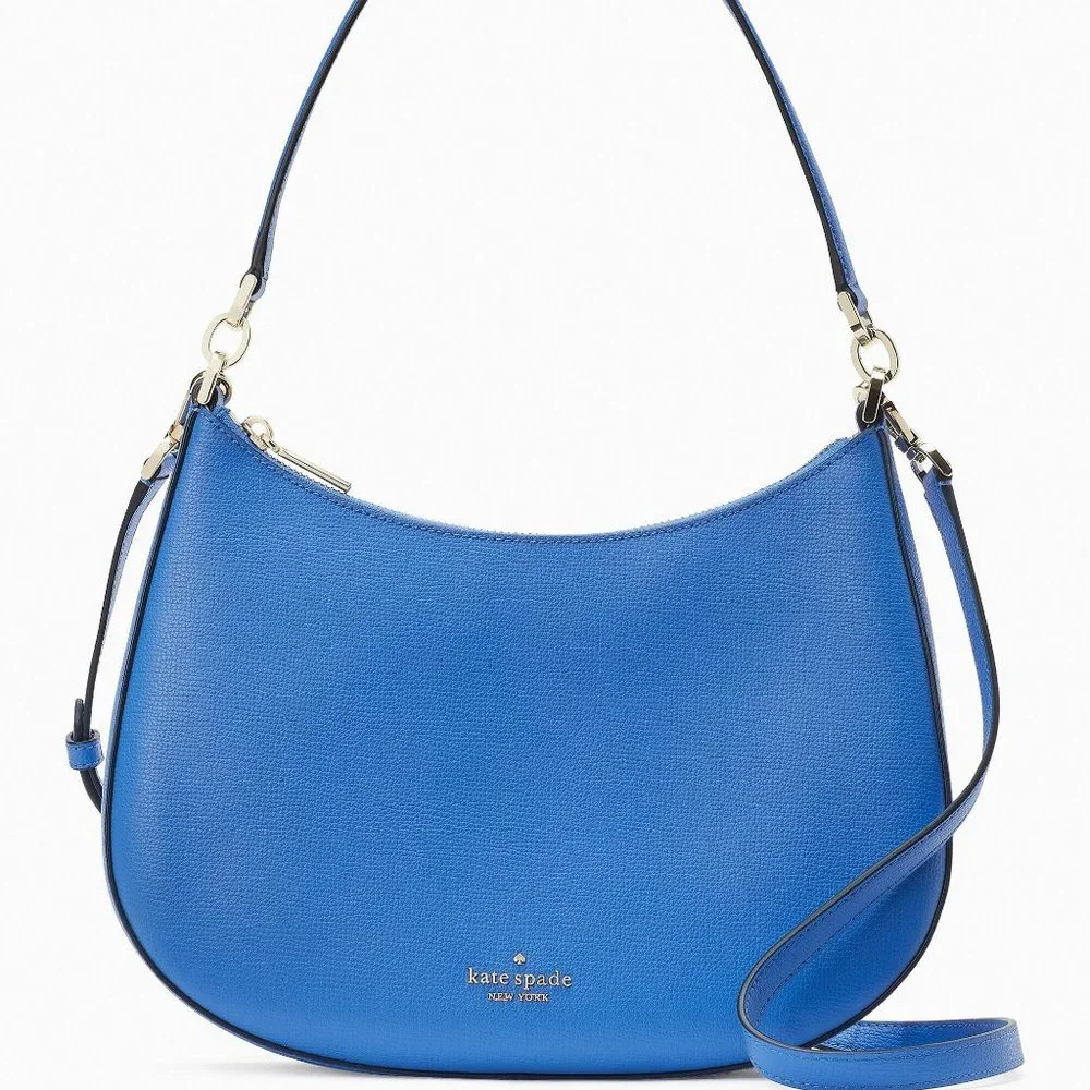 New Kate Spade Kristi Shoulder Bag Refined Grain Leather Frisbee Blue